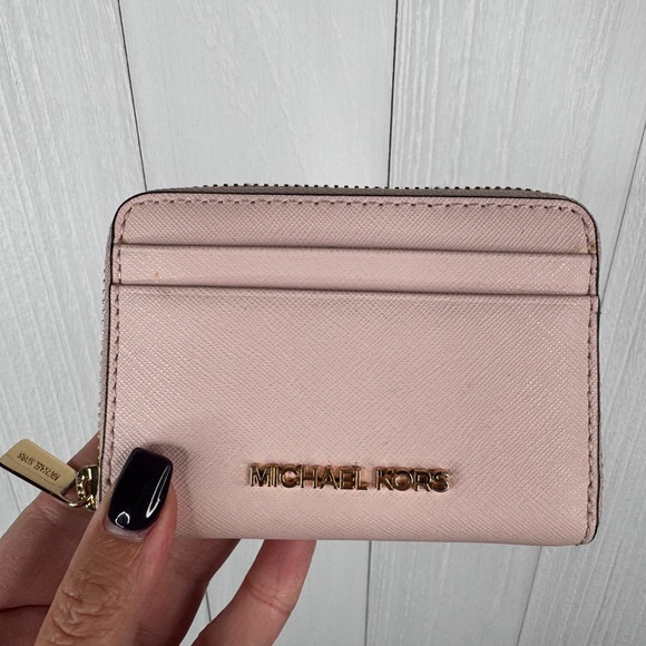 Michael Kors Blush Pink Wallet with Gold Zipper - Picture 3 of 10